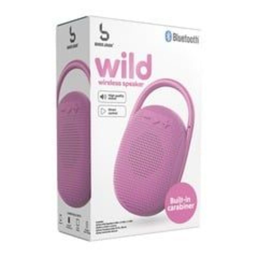 wild bluetooth® portable mini speaker with clip-on handle
